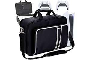 CXAFQ Torba Do Przechowywania Ps5, 45 * 30 * 15 Cm, 572 g, Futerał Ps5, Podróżny, Odporny Na Zużycie i Wodoodporny, Uchwyt i Regulowany Pasek Na Ramię, Odpowiedni Do Hosta Ps5 i Akcesoriów