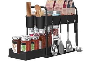 HILEYOLLA Organizer Sottolavello Spezie Cucina 2 Livelli, Organizzatore Sottolavello Portaoggetti Ripiano Multiuso sotto Lavello per Bagno e Soggiorno
