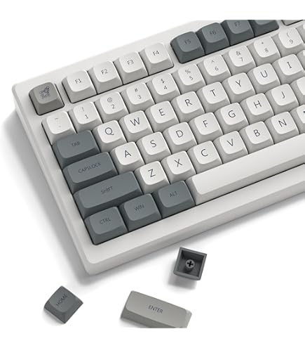 Lege Dikke PBT OEM Profiel 87 ANSI Keycaps voor MX Schakelaars Mechanisch Toetsenbord (Lichtgrijs) (alleen Keycap