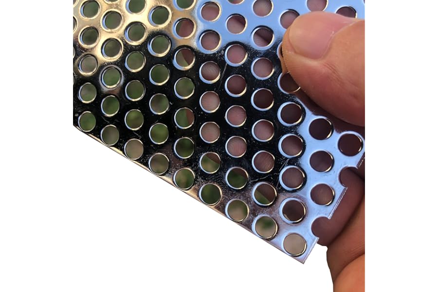 FengYoo 19 Gauge Perforated Stainless Steel Sheet - Aperture 5mm, Thickness 1.1mm, 300mm X 150mm Expanded Metal Mesh Screen Panel