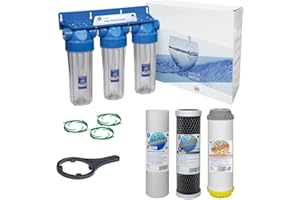 GENERIC Aquafilter 3 Stage 10" Water Purifier and Dechlorinator Filter Kit 1",1/2",3/4" (1/2" BSP)