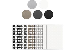 BOLOEST 540 adesivi autoadesivi per fori per viti da 21 mm, in PVC, testurizzato, testa a vite, per mobili in legno (10 fogli, 5 colori)