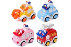 MOOKLIN ROAM 4 Pezzi Macchina Giocattolo Bambino, Set di Veicoli da 1 2 3 Anni per Ragazzo, Wheels Macchinine Auto da corsa, Mini Premere Autos, Veicoli Regalo per Bambini