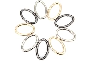 PSSOPP 9Pcs Spring Snap Clips Molla Rotonda O Ring Anelli Ovali Moschettone Ovale Clip a Scatto per Gioielli da Borsa e Fai da Te(#2)
