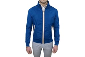 Evoga Giubbotto Giacca Uomo Codice Articolo 392115 Primavera Estate Slim Fit Tecnico Impermeabile Cerniera Manica Lunga Tasche Laterali con Zip Foderato Interno