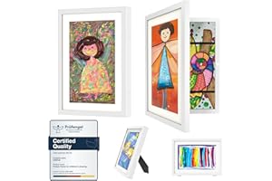 Ciscle Kids Art Frames, 2 Pack A4 Fillable Front Opening Photo Frames, Display Frames for Kids Artwork for 150 Pictures, Ideal for Children's Drawings, Kids Art Projects, School, Home or Office(White)