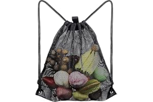 CUHZA Mochila de malla, mochila con cordón de malla, bolsa de malla de nylon, mochila con cordón, mochila de playa, bolsas con cordón ajustable, para deportes, viajes, gimnasio (45 * 40 cm)