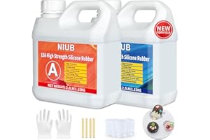 NIUB Silicona Liquida para Moldes 2,3kg 15A Silicona para Moldes Kit de fabricación de moldes, Kit Profesional de fabricación de moldes de Caucho