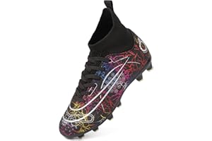 Dhinash Boys' Football Boots Kids Astro Turf Trainers Spikes Football Shoes Girls Cleats Soccer Shoes Junior Sports Shoes Outdoor Athletic Sneakers Unisex