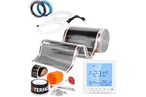 Termofol Riscaldamento Elettrico a Pavimento Set - Kit Riscaldamento con Termostato H2 Riscaldamento ausiliario Potenza 220W/m² - Superficie 14 m² Riscaldamento Elettrico a Pavimento