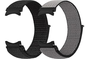 RUNOSTRICH Nylon No Gap Strap Compatible with Samsung Galaxy Watch 6/5/4 40mm 44mm/Watch 6 Classic 43mm 47mm/Watch 5 Pro 45mm/Galaxy Watch 4 Classic 42mm 46mm, Soft Sport Replacement Wristband for Women Men