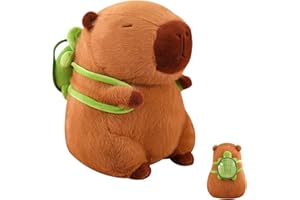 GXDXMBD Capybara Peluche,Juguetes Peluche Capybara, Peluche de Carpincho, Lindo Peluche de Carpincho, Simulación Carpincho Juguetes,Carpincho con Mochila de Tortuga, Peluche de Capybara para niñas y niños