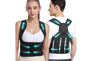 ABERE Rücken Geradehalter - Rückenstützgürtel - Haltungskorrektur Rücken Damen, Atmungsaktive und Verstellbare Haltung Korrektur Gurt, Back Posture Corrector - Gerade Haltungstrainer Schwarz (XL)