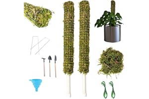 Abonda Monstera Moss Pole, set impilabile di bastoncini di muschio autoirriganti per piante da interno, supporto per piante Monstera per fornire un ambiente di arrampicata eccellente per le piante