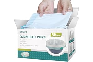 ININCARE Commode Liners Disposable, Value Pack 50 Count Universal Fit, Bedside Commode Liners, Portable Toilet Bags for Adult, Leak Proof & Odorless, No Absorbent Pads