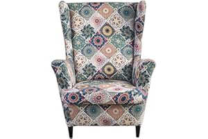 Meigeh Ohrensesselbezüge sesselbezüge für ohrensessel Bedruckte Ohrensesselbezüge Sesselhusse Ohrensessel für Wohnzimmer 2 Teile EIN Traumvorhang