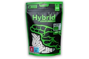 ‎HYBRID SUPREME FILTERS Hybrid Aktivkohlefilter Plus Size (200 Stk, Ø 8,2 mm) - Hybridfilter aus Zellstoff & Kokos-Aktivkohle - Made in Europe
