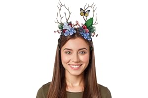 Makone Weihnachten Stirnband Rentier Ohren Geweih Stirnband, Frauen und Mädchen Weihnachten Haarschmuck für Weihnachten, Cosplay, Halloween, Foto Requisiten