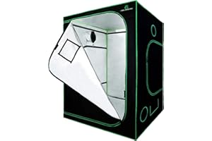 GREENARCHITECTURE GA Grow Tent 150 x 150 x 200 cm (5 x 5) Grow Tent Reflective Mylar Hydroponic Greenhouse Tent Waterproof Floor Tray for Indoor Plant Growing Black