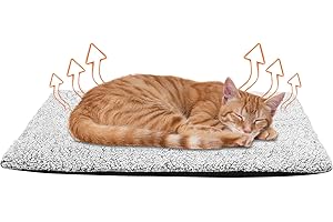 ECHOBUY Selbstheizende Kuscheldecke für Hunde und Katzen - Grau Katzenkissen Decke 60x45 cm - Weich Waschbarer Rutschfester - Komfort pur für Ihre Lieblinge