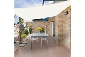 HENG FENG Tenda a Vela Impermeabile Rettangolare 2x3m Vela Ombreggiante Parasole Protezione Raggi UV per Esterno Giardino terrazza Colore Beige