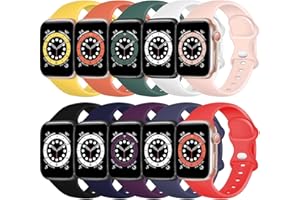TopPerfekt Silicone Strap Compatible with Apple Watch Strap 38mm 40mm 41mm 42mm 44mm 45mm 46mm 49mm, Silicone Replacement Watch Band Straps for iWatch Series 11 10 9 8 7 6 5 4 3 2 1 SE Multipack