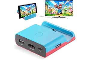 Powerextra Switch TV Docking Station,Replacement for Nintendo Switch Docking Station With Extra Type-C Input USB3.0 2.0 Port,Support 4K 1008PH TV,Blue