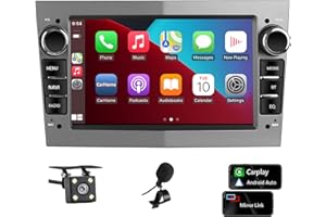 LSLYA Radio de Coche 2 DIN para Opel Corsa d/Astra h/Zafira b/Meriva/Vivaro Bluetooth Stereo Car con Wireless Carplay Android Auto Pantalla de 7 Pulgadas Mirror Link/FM/AHD Backup Camera/WiFi