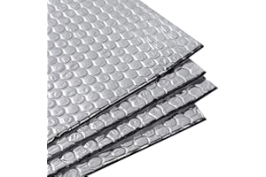 Putentfun 40 sqft Car Sound Deadening Mat, 80 mil 2mm, Butyl Sound Deadener Mat with Self Adhesive, Noise Dampening for Car Trunk, Door, Floor and Ceiling, Van Insulation, 40 Sheets Silver