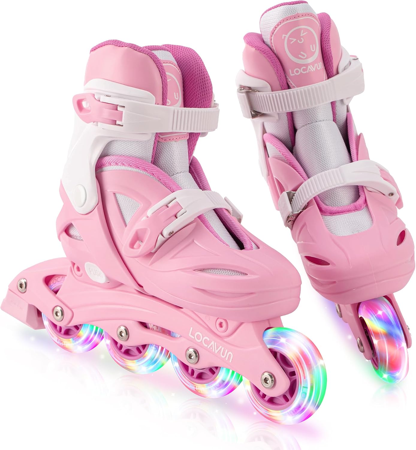 LOCAVUN Patines en línea, 4 tamaños Ajustables con Ruedas de PU 82A, Patines en línea para niños para Uso en Interiores y Exteriores