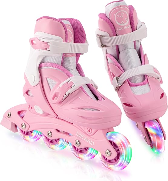 LOCAVUN Patines en línea, 4 tamaños Ajustables con Ruedas de PU 82A, Patines en línea para niños para Uso en Interiores y Exteriores - 1