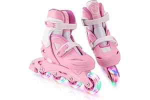 LOCAVUN Inline Skates,4 Tailles réglables avec Roues en PU 82A, Patins en Ligne pour Enfants pour Une Utilisation intérieure et extérieure
