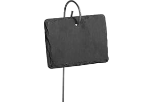 MAISON & WHITE Slate Plant Labels & Chalk | Set of 10 | Garden Plant Markers | Herb Label | Greenhouse Accessories | Garden Stakes | Outdoor Chalkboard | M&W