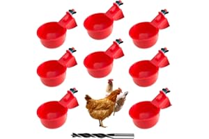 Ksvaye 8Pz Abbeveratoio Galline DIY Kit Bevitori Automatici Ciotole Abbeveratoio per gallina Mangiatoia Automatica con Trapano per Pollame