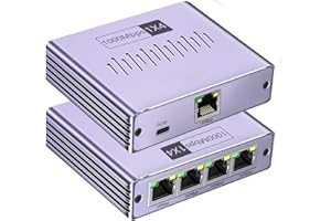 TICENPE Netzwerk Switch 1 auf 4 1000Mbps LAN Switch 4 Port Gigabit LAN Verteiler LAN Splitter, Ethernet Switch für Computer, Switch, Router, Set-Top Box, ADSL, Digital TV(Mit USB-C Netzkabel)