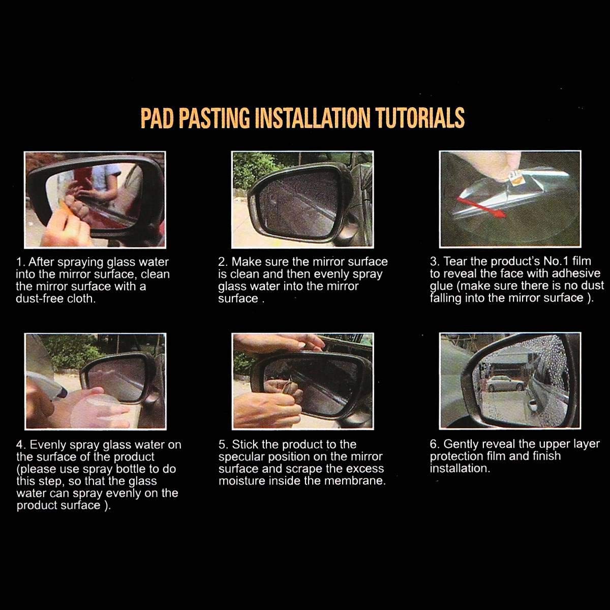 CS GLARE Anti Fog Film, Rearview Mirror Waterproof Film Anti-glare Anti Dust Anti-Water Mist Film Rearview Mirror Side Window Protective for All Automobile and Vehicle (Set of 2) - Image 6