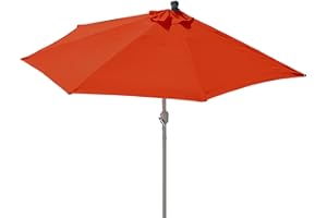 Mendler Demi-parasol aluminium Parla pour balcon ou terrasse, IP 50+, 260cm - terracotta sans pied