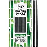 The Cheeky Panda Black Bamboo Paper Straws | Pack of 250