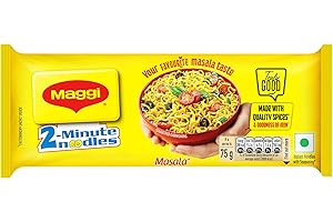 MAGGI 2-Minute Instant Noodles, Favourite Masala Taste, Masala Noodles With Goodness Of Iron, Made With Choicest Quality Spices, 280g/300g Pouch (weight may vary)