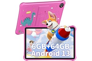 Blackview Kids Tablet 10 inch Tab30Kids, 6+64GB/2TB TF Tablet for Kids, WIFI6, Android 13 Kids Tablets with Parental Control Mode, 5100mAh 10W Fast charger, Widevine L1 Toddler Tablet, Kid-Proof(Pink)