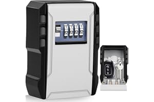 JUYANO Caja de Seguridad para Llaves Grande Caja Fuerte Llaves Exterior Montado en la Pared Caja Seguridad Llaves Llaves Impermeable Caja Fuerte Llaves con Código para Hogar Garaje Oficina