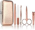 Lily England Manicure Set for Women & Girls. Professional Nail Care & Pedicure Kit with Luxury Travel Case, Rose Gold
