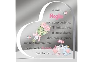 HZBLAZ Placche Acriliche Moglie Romantico Regali Targhe e Cartelli Decorativi Anniversario Matrimonio Sposa San Valentino Donna Regalo Compleanno Cuore Segno Casa Natale Fidanzamento Carino Ricordo