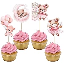 Topper Per Torta Baby Shower 'It's A Girl' - Glitter Oro Rosa - Decorazione In Cartoncino E Bambù