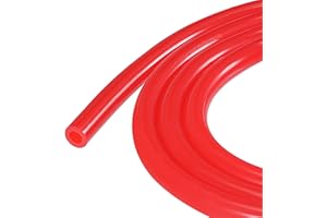 sourcing map Tubo in silicone vuoto 8mm ID 14mm OD 3mm parete tubo spesso tubo per motore 2m rosso