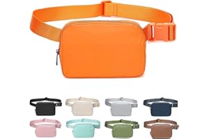 IDAHSOR Unisex Mini Belt Bag with Adjustable Strap Crossbody Waist Bag for Workout Shopping Travelling Hiking (Orange)