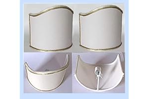 Paolo Rossi paralume semiluna ventola vela in tessuto con rifinitura oro - produzione propria - made in Italy (avorio, diametro 12 coppia prime)