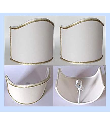 Paralume A Mezza Vela Modello Scudetto - 13 Cm, 2 Pezzi | Attacco A Pinza E14, Finta Pergamena Riflesso Oro