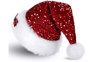 SKYDUE Weihnachtsmütze Für Erwachsene - Elastisches, Weiches Material Für Komfort | Perfekt Für Weihnachten, Weihnachtsfeiern Und Heiligabend | Nikolausmütze Für Festliche Anlässe