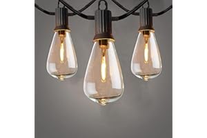 ‎ZOTOYI ZOTOYI Lichterkette Außen, 15M Lichterkette Glühbirnen LED mit 25+2 ST38 Birnen, Wasserdicht IP65 Lichterkette Garten Deko für Terrasse, Bäume, Hochzeit, Party, Festival, 2700K Warmweiß